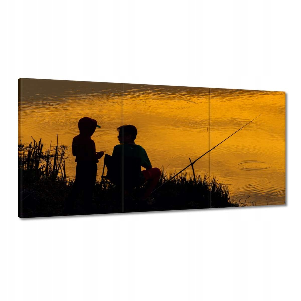 Obrazy 180x90 Západ rybári rieka ryby