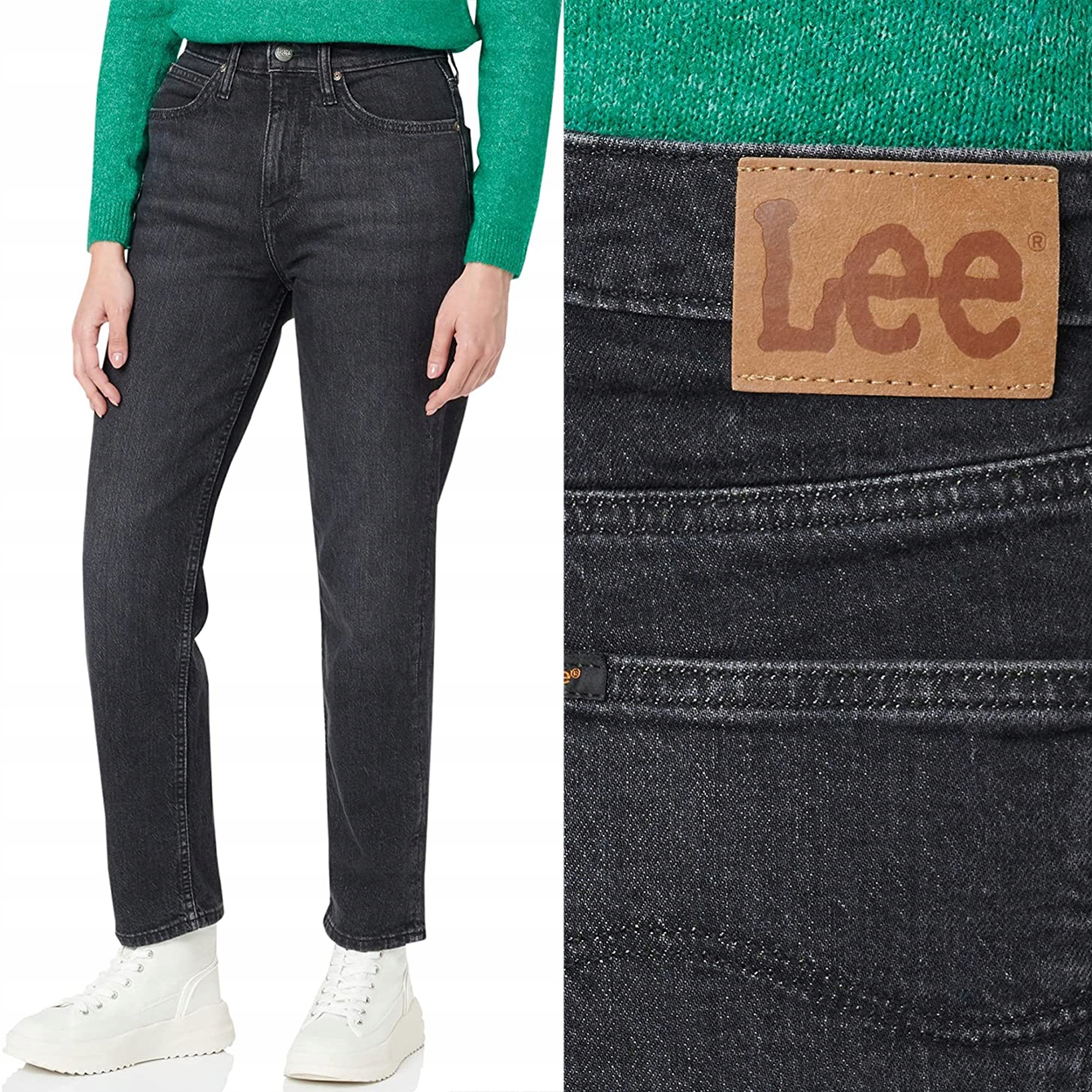 Lee Carol Bb Rock vysoké rovné šedé dámské džínové kalhoty W31 L31