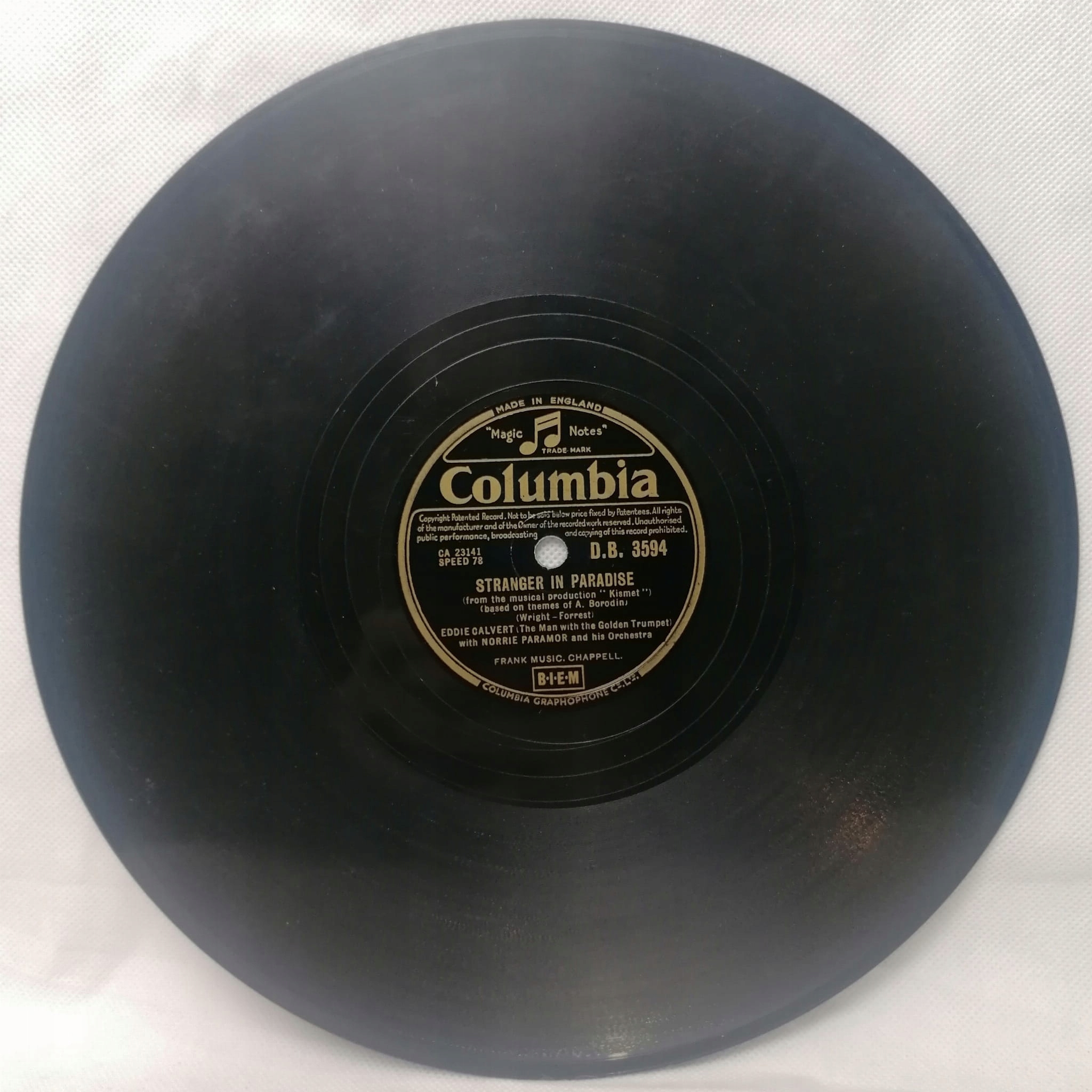 Eddie Calvert Stranger In Paradise / Sincerely DB3594 Columbia