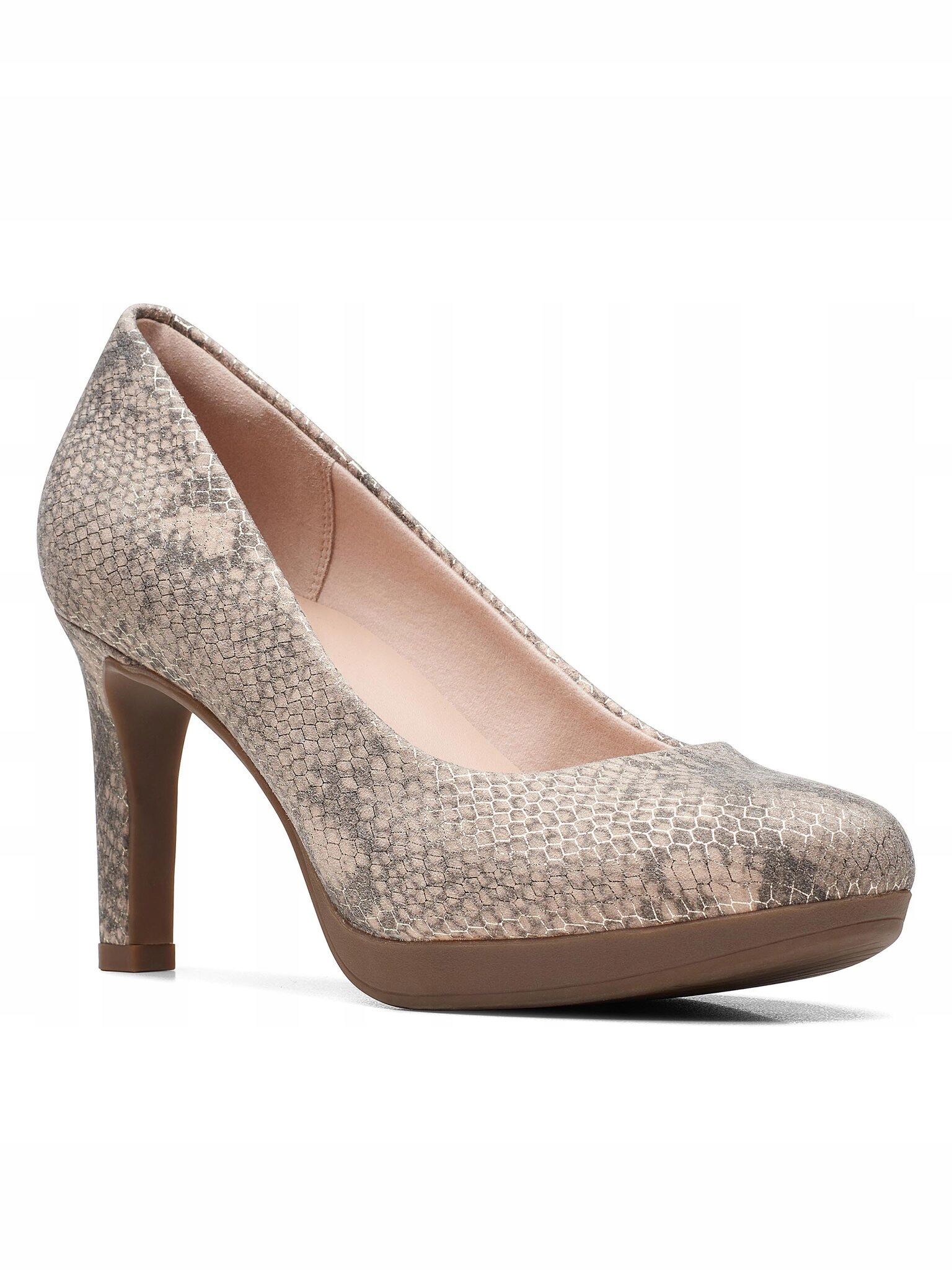 Clarks Półbuty Ambyr Joy 26171889 Beige Metallic