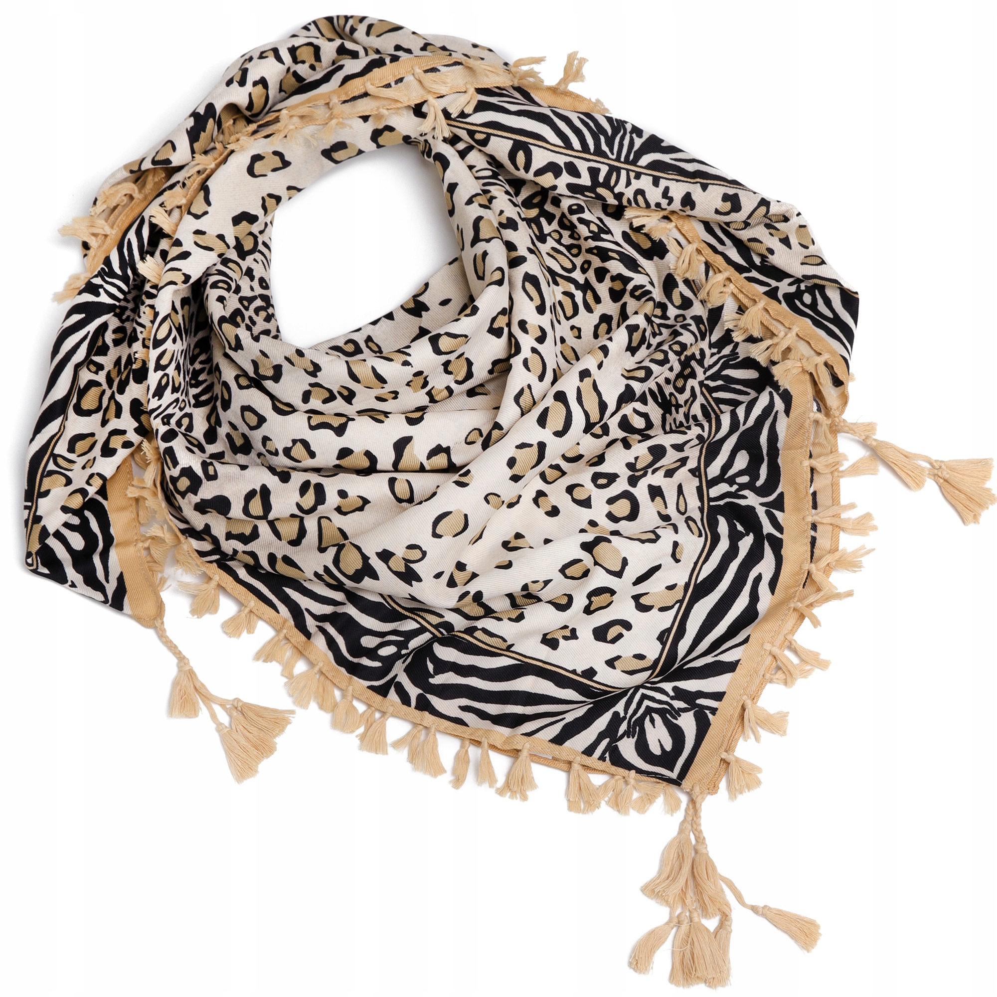 Chusta damska szal apaszka z frędzlami Stan opakowania oryginalne