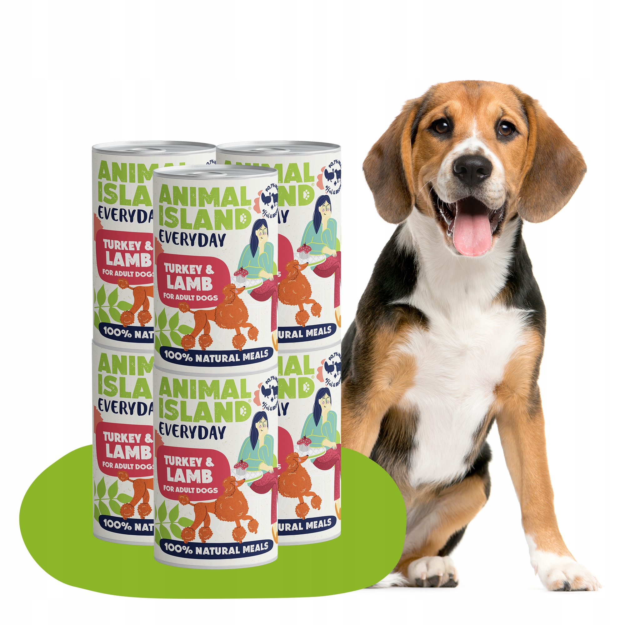 Karma Mokra Dla Psa 6x400g Indyk Jagnięcina Zestaw Bez Zbóż Animal Island