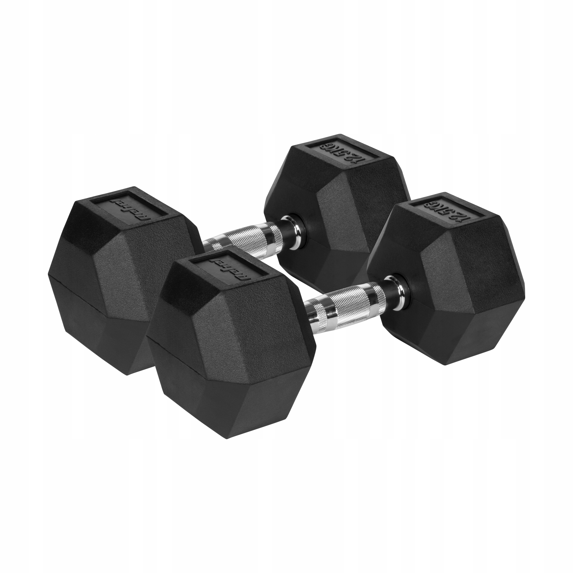 Rebel RBA-2325-12.5 Pogumované litinové činky Hex 2 x 12,5 kg