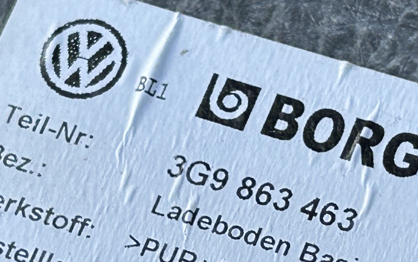 floor mats boot VW PASSAT B8 KOMBI 14- 3G9863463