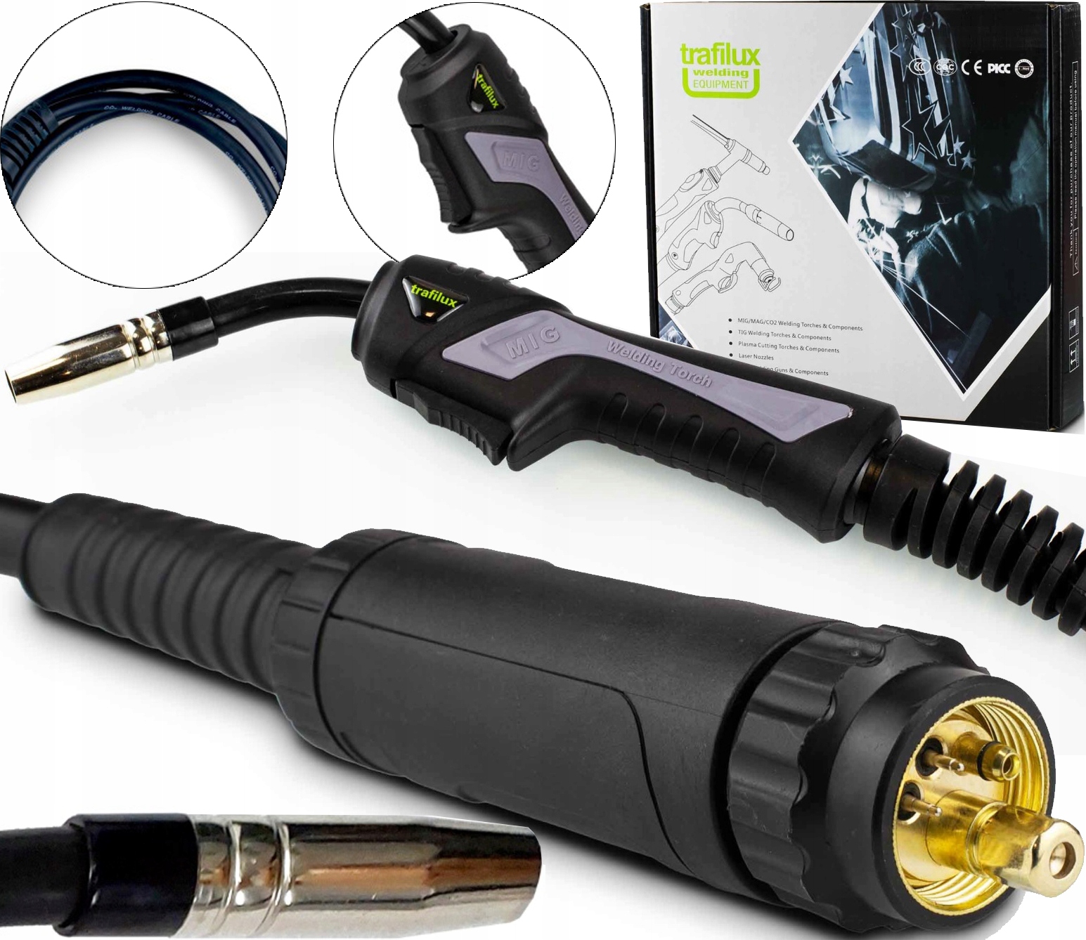 Svařovací držák Mig/mag MB15 3 m (typ Binzel) Trafilux Eurokonektor Kvalita