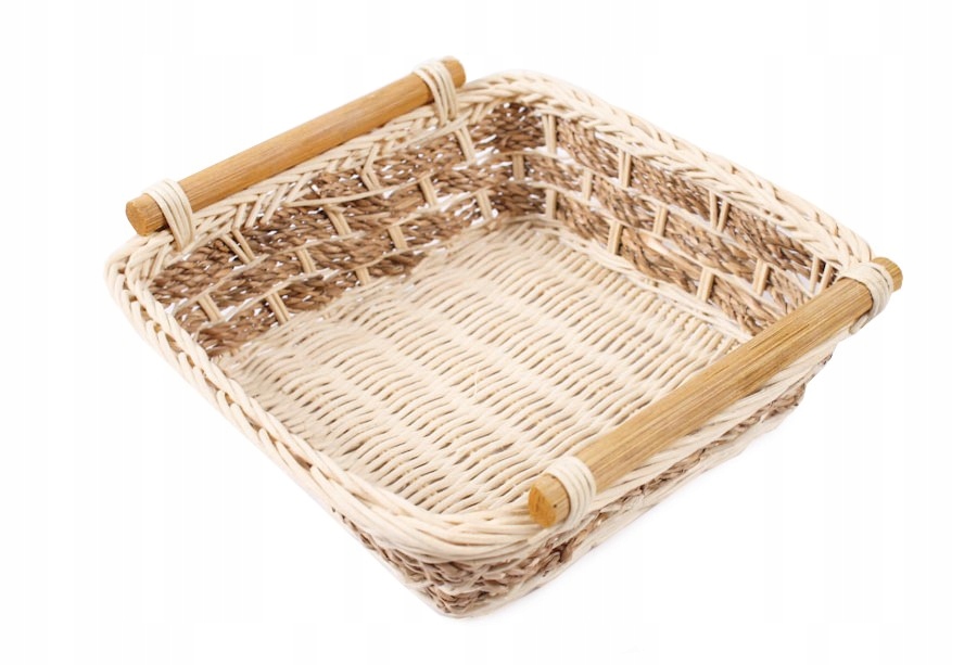 KOSZYK RATTANOWY Z UCHWYTAMI 20x20x7 cm Kod producenta DP2142
