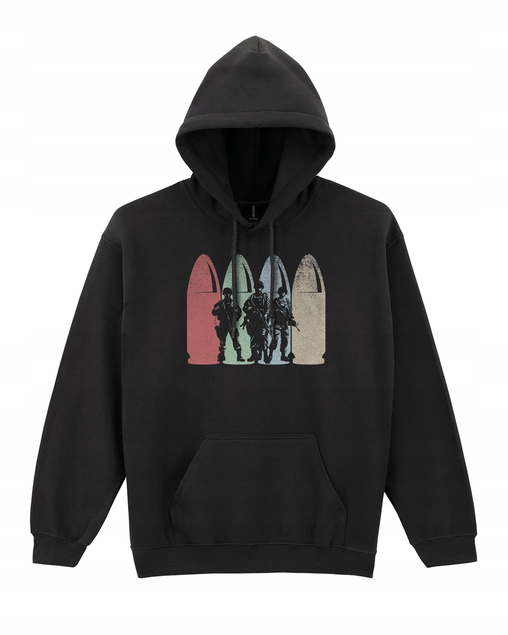 Mikina Vojenská vojáky a munice Patriotická armáda černá XL