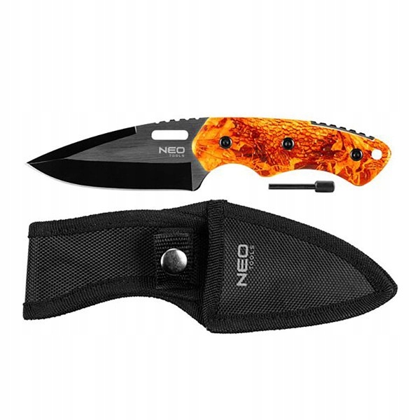 Neo Tools Nóż survivalowy, nerezová ocel, 20mm, 9mm, 63-109, krzesiwo w ręk