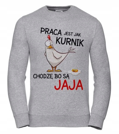 Pánská Mikina Práce je jako Kurník 2XL Šedá Dárek do práce pro něj Face