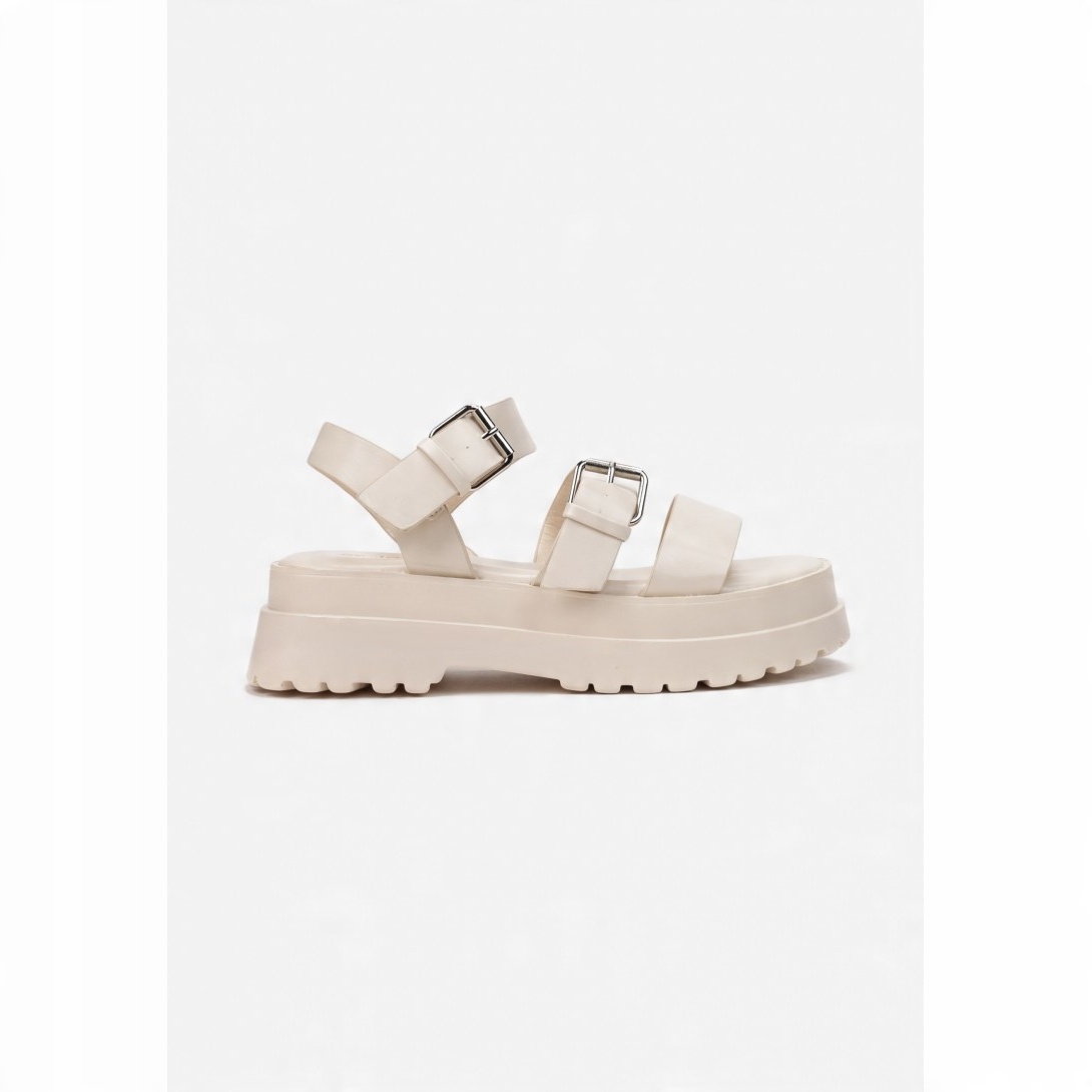 

Sandały Damskie Buty Platforma Na Koturnie Kremowe