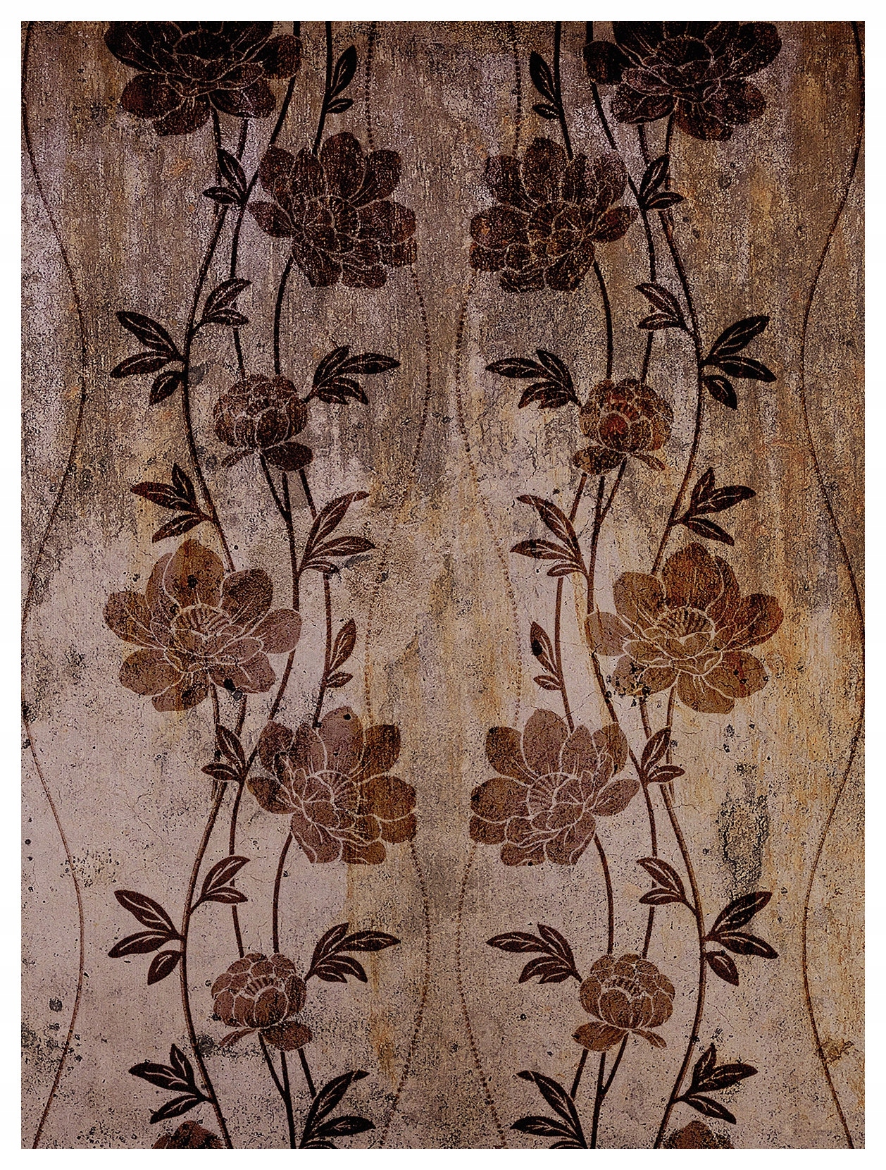 Vliesová fototapeta Pivoňky a růže vintage krémové pozadí 184x254 lepidlo