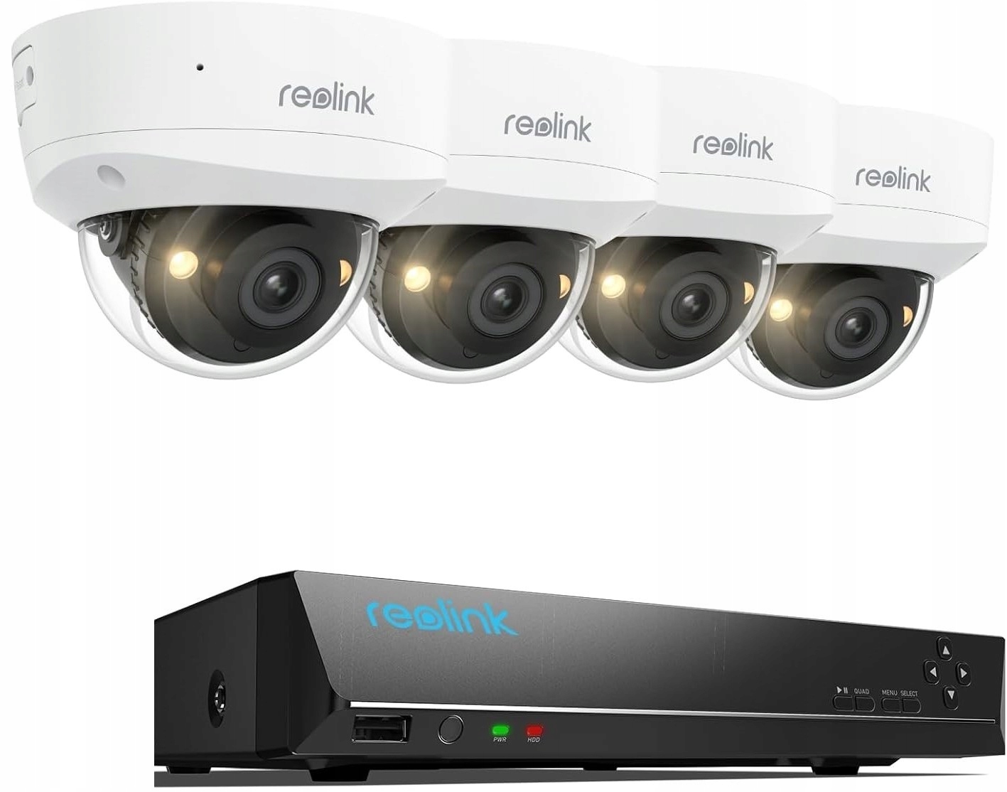 Sada čtyř venkovních kamer Reolink PoE 5MP IK10 s 2TB rekordérem
