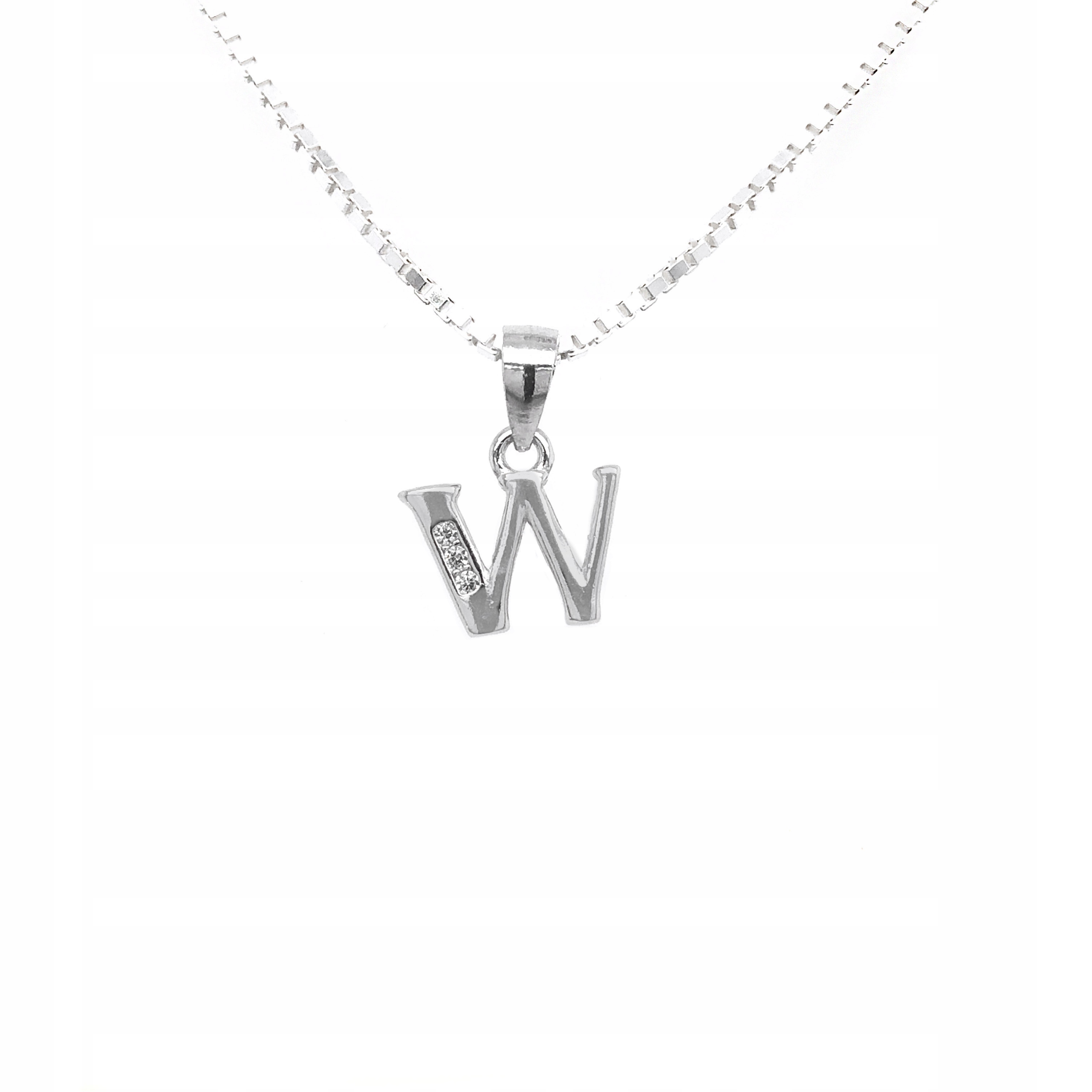 

Literka srebrna "w" wisior