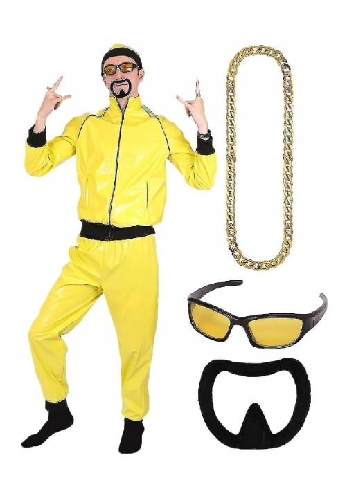 Strój RAPER HIP HOP przebranie na imprezę z akcesoriami rozmiar M