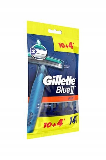 Gillette Pánské Jednorázové Holící Strojky Gillette Blue 2 Plus 10+4 Ks