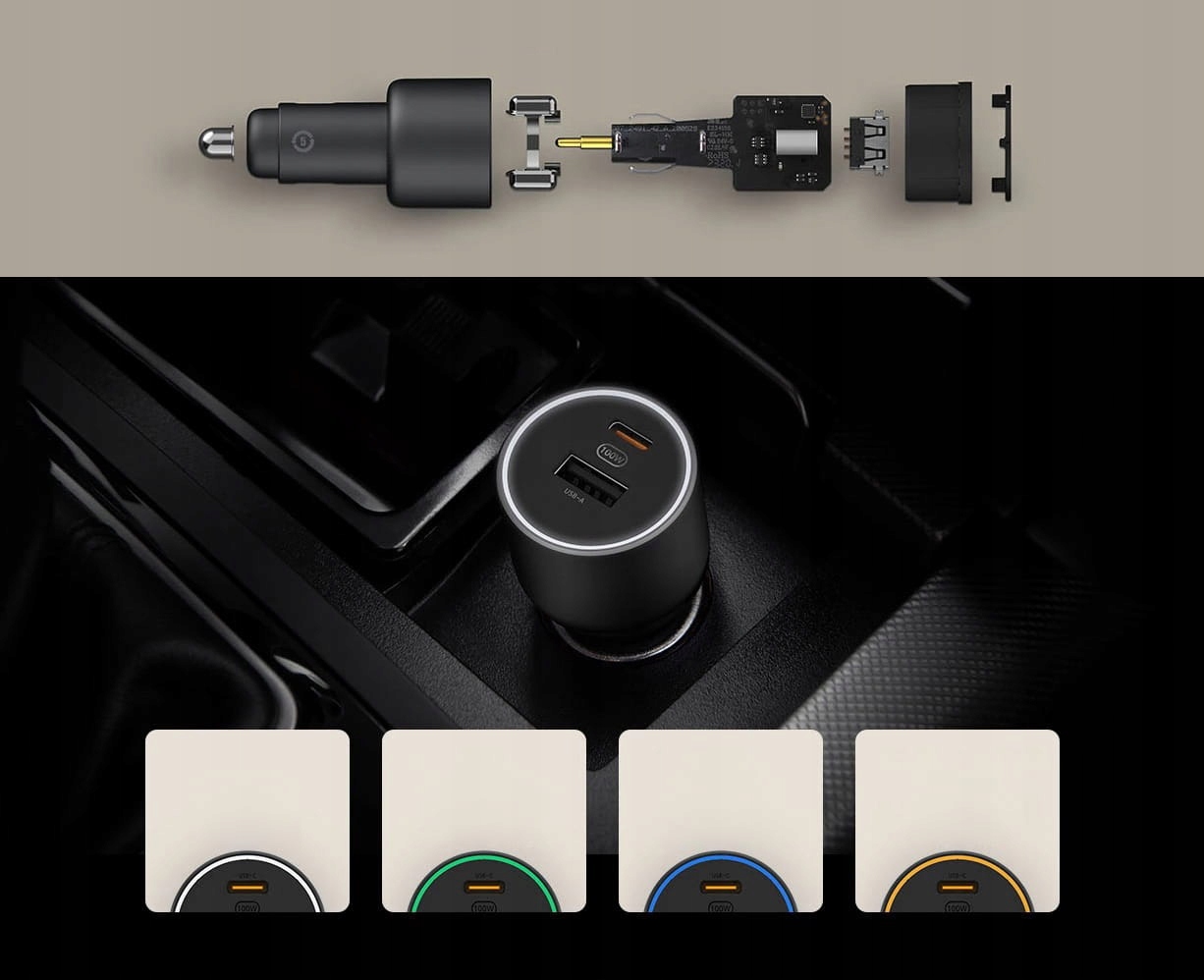 Ładowarka Samochodowa Xiaomi Car Charger 100W 1A1C Waga produktu z opakowaniem jednostkowym 0.1 kg