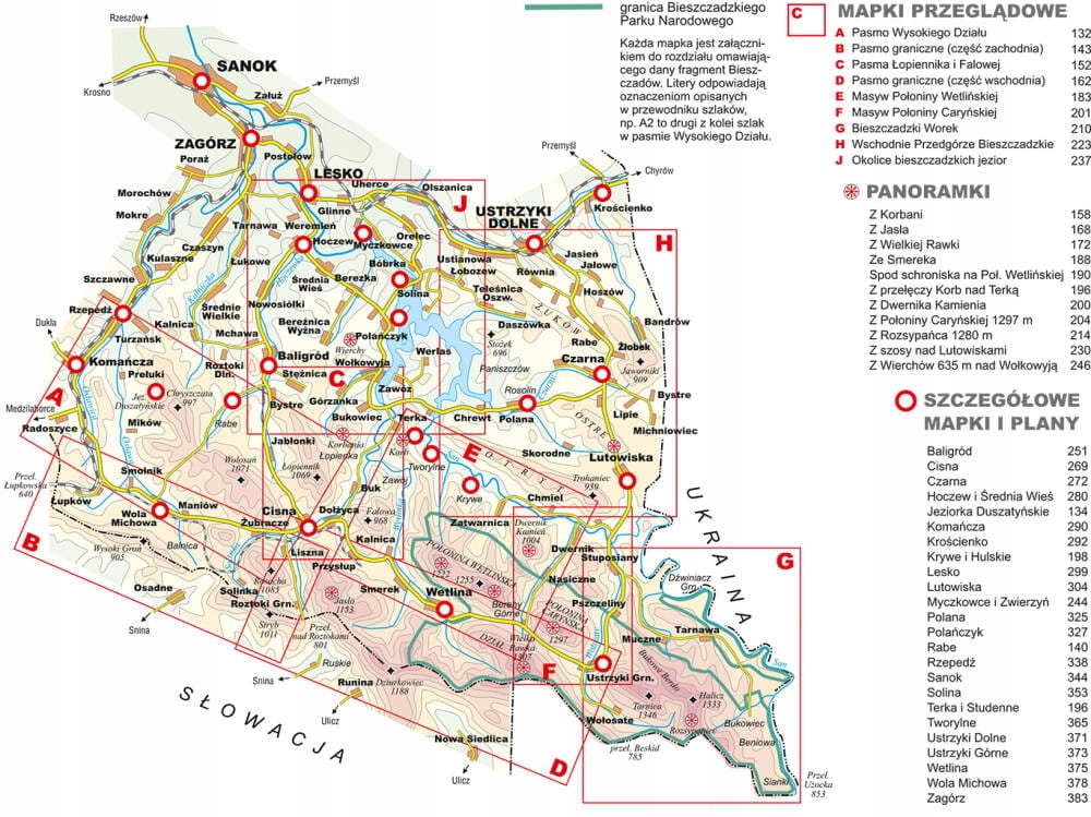 BIESZCZADY PRZEWODNIK REWASZ + MAPA LAMINOWANA 2 w 1 COMPASS 2024 Język publikacji polski