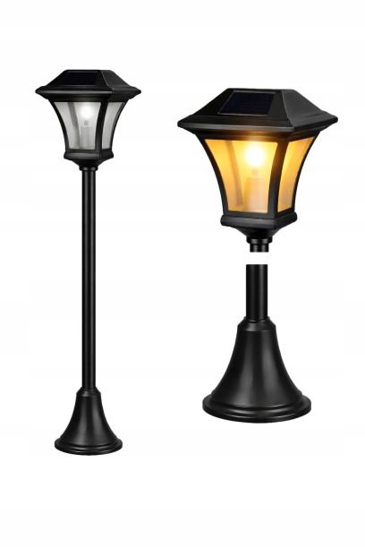 Lampa Solarna Ogrodowa Latarnia Słupek Stojący Zewnętrzny 124cm