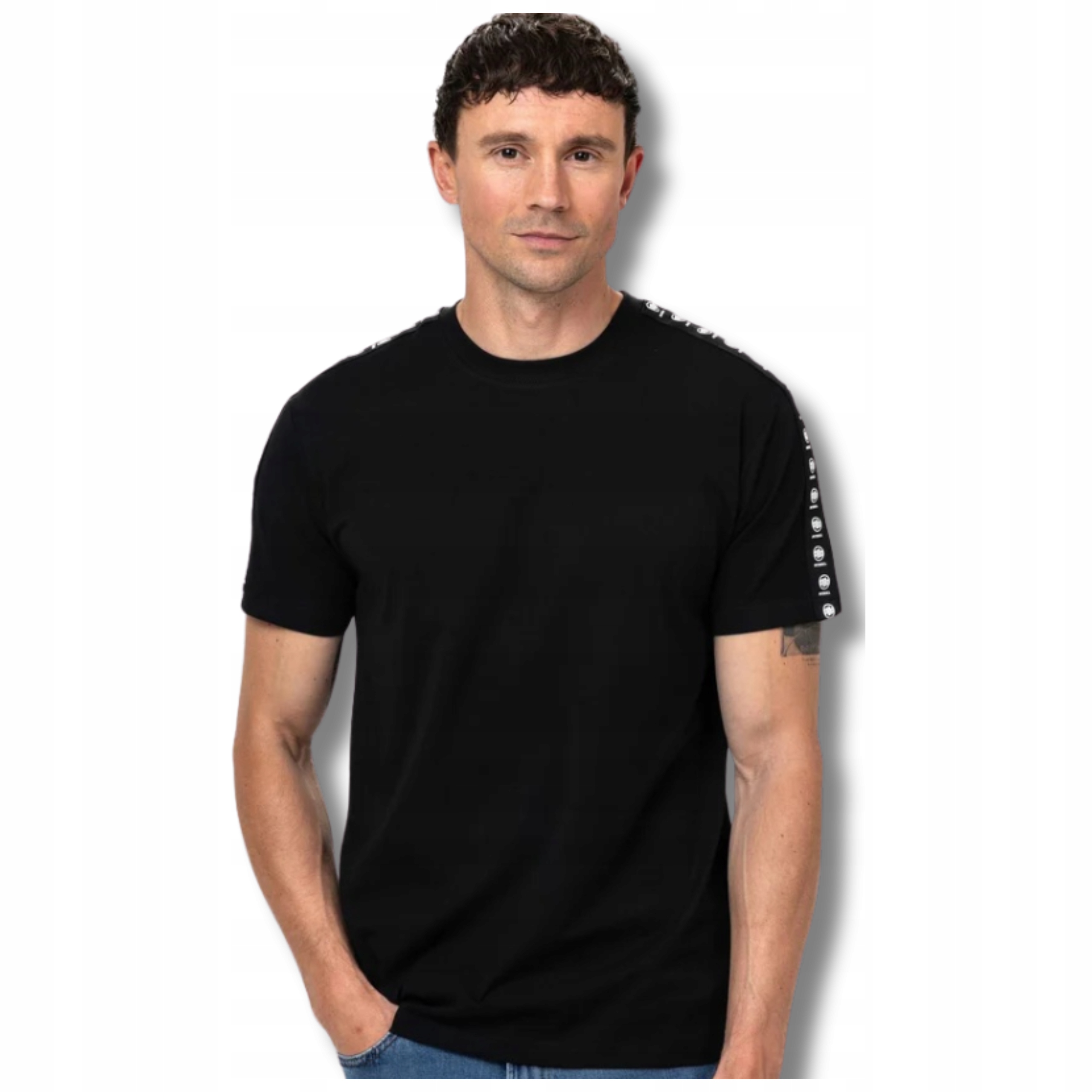 Męska Koszulka Bawełniana Pit Bull Z Lampasami M