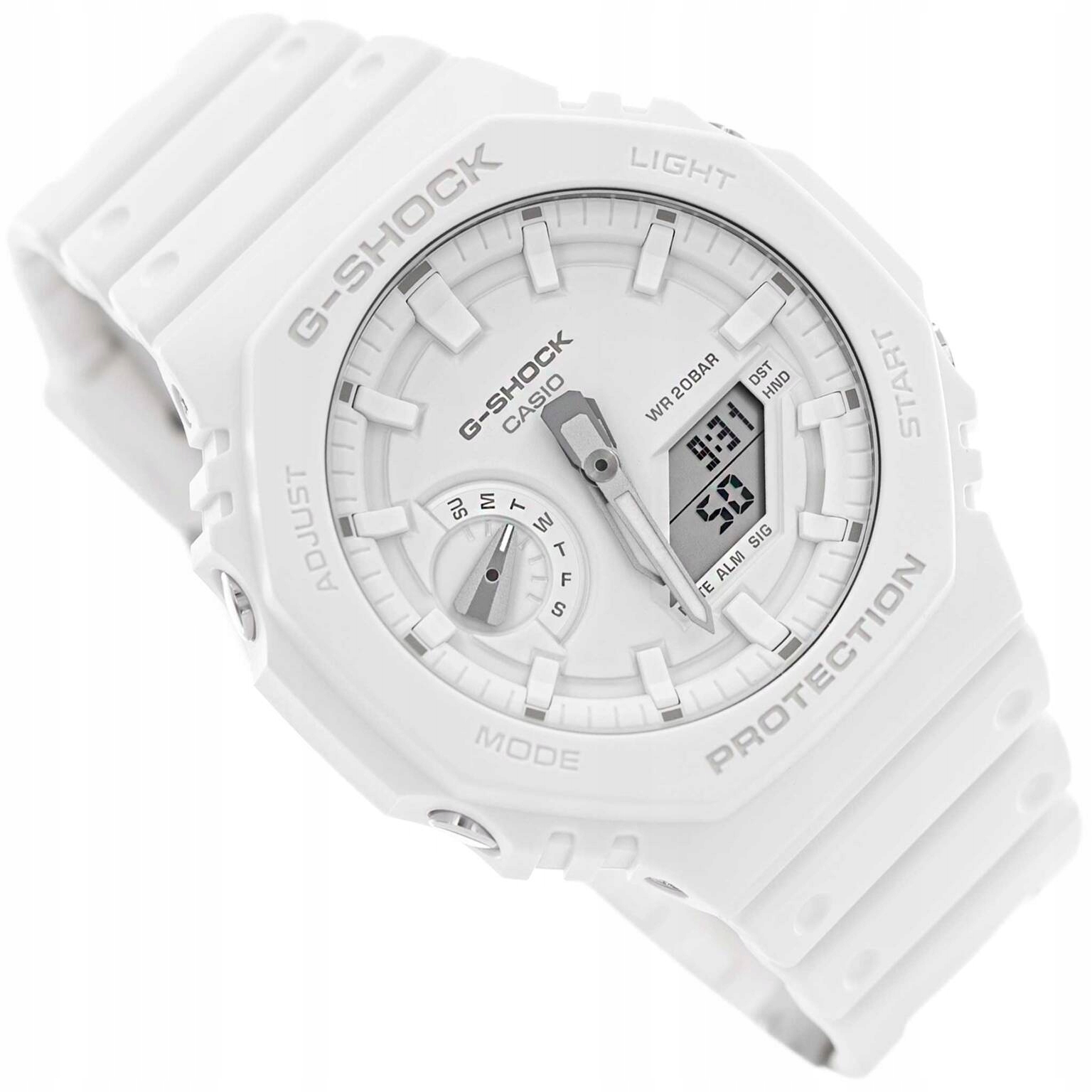 Hodinky Casio GA-2100-7A7ER G-shock Voděodolné Bílé S Řemínkem Stopky Datum