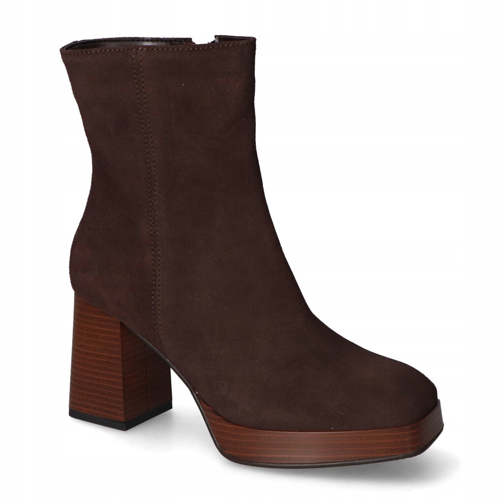 Kotníkové Boty Gamis 6057 Hnědé Čokoládový semiš, velur, velikost 38