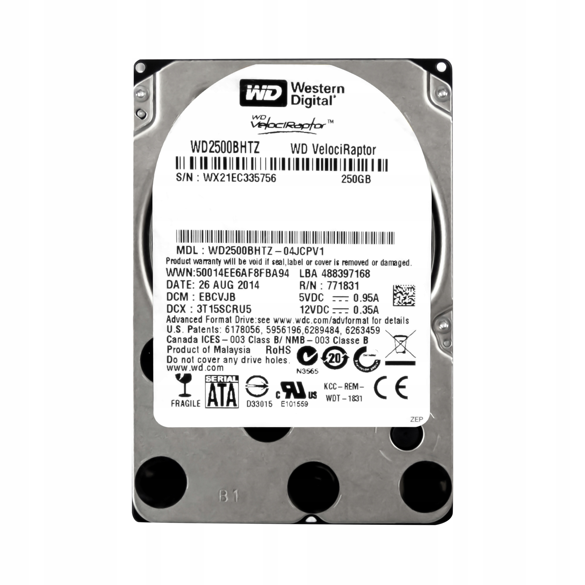 Wd Velociraptor 250GB 10K Sata III 2.5' WD2500BHTZ