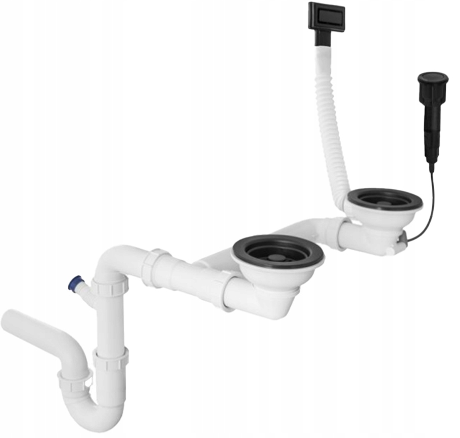 Sifón Auto S Obdĺžnikovým Prepadom, Čierny, 2 Kom