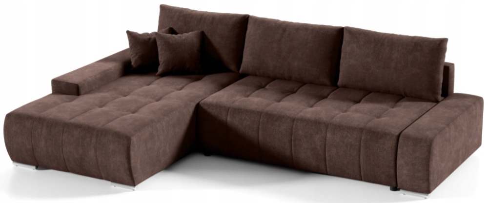 Niebieski Narożnik z Funkcją Spania 265x185 cm VERONA IT - Różne Kolory Marka inna