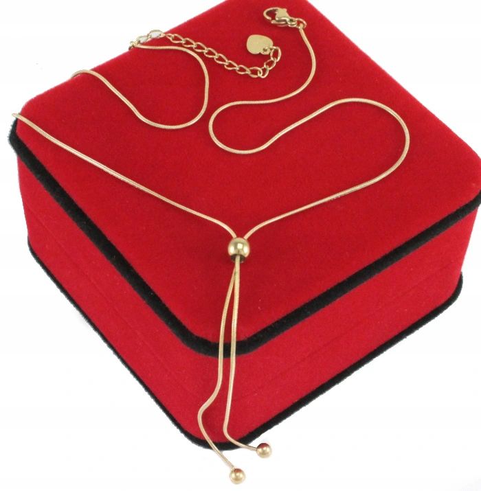 NASZYJNIK DAMSKI ZŁOTY STAL CHIRURGICZNA ŻMIJKA REGULOWANA KULKI Marka Stainless steel