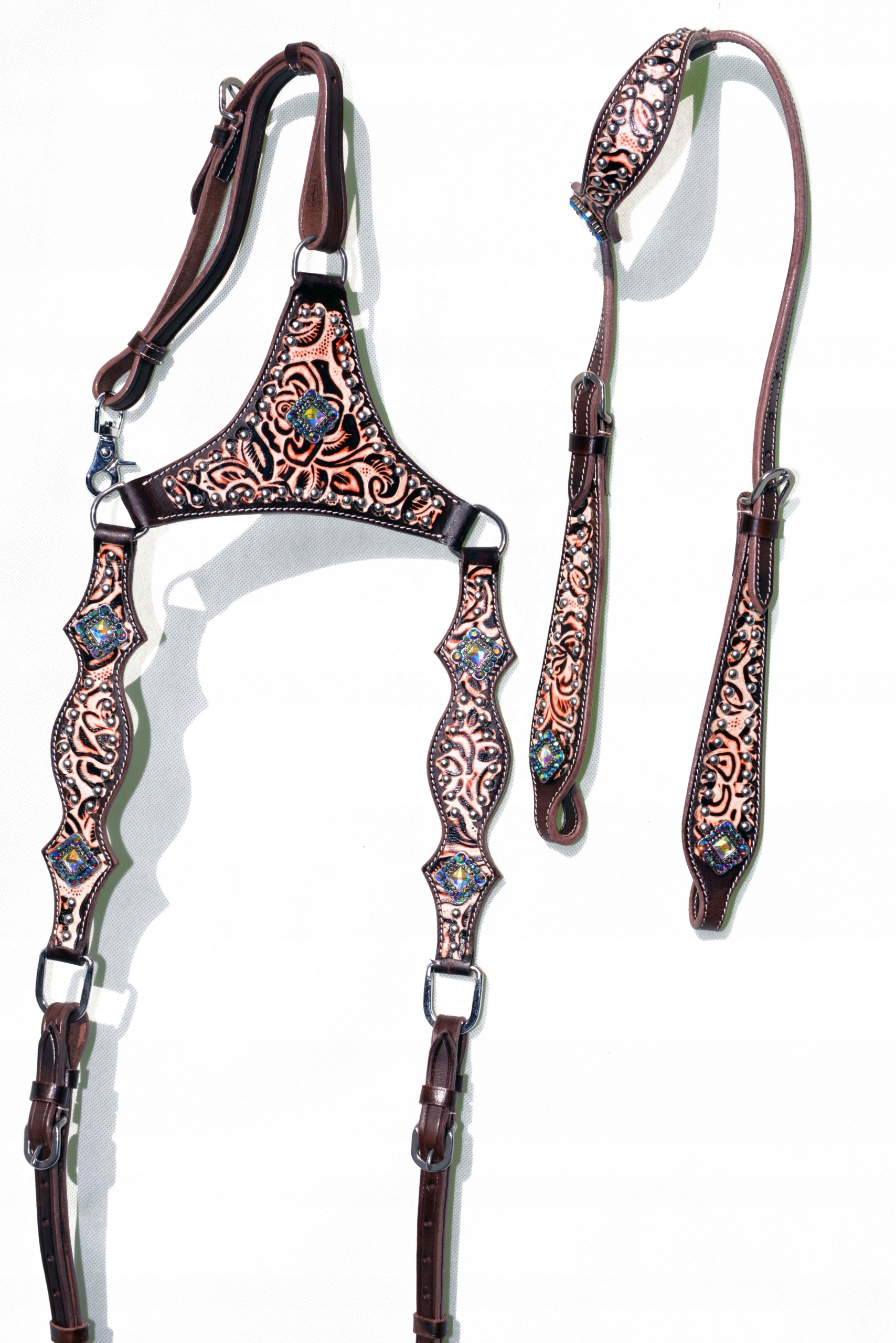 Ogłowie Western Na Jedno Ucho Z Usa+ Napierśnik Roz. Full/COB