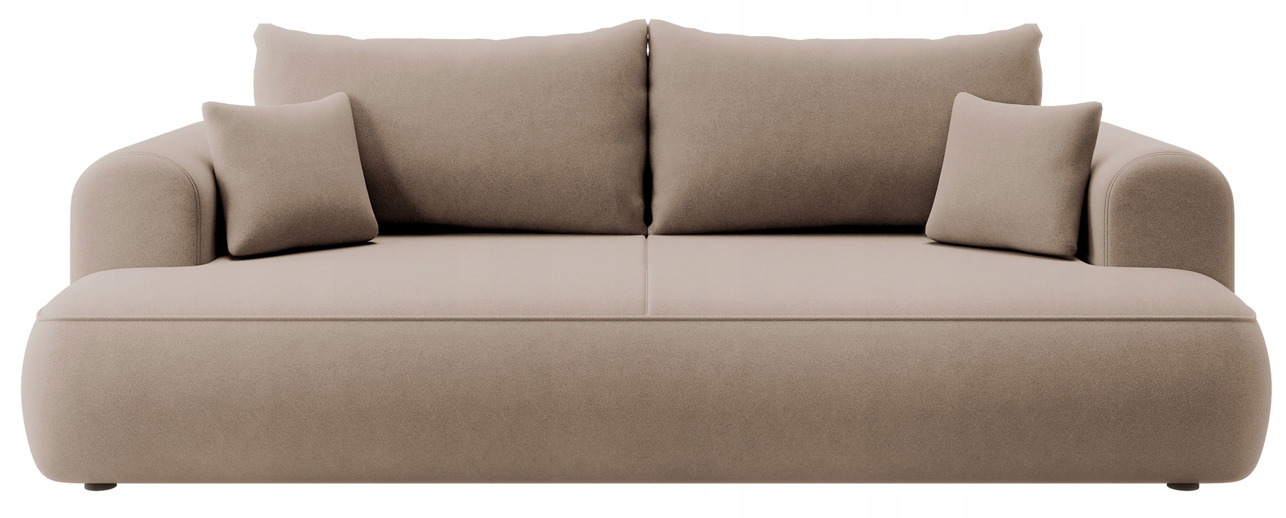 Rozkládací pohovka Ovo s úložným prostorem béžová, velur snadno čistitelná tkanina