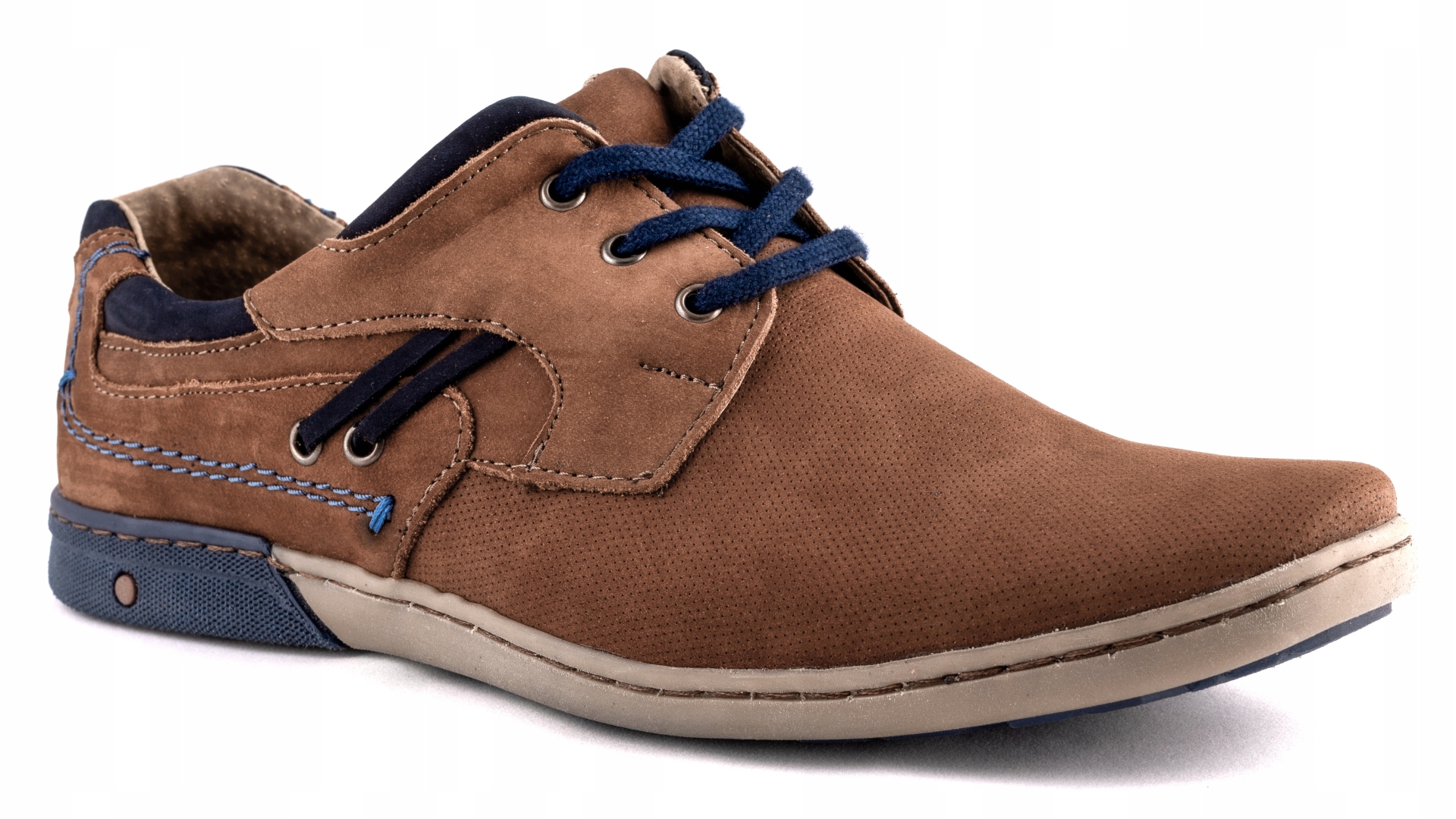 

Buty męskie Polskie półbuty skórzane brązowe 40