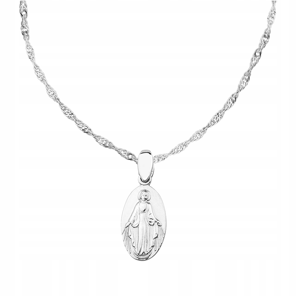 Srebrny MEDALIK CUDOWNY z łańcuszkiem SREBRO 925 RODOWANY BIERZMOWANIE Marka Blingart
