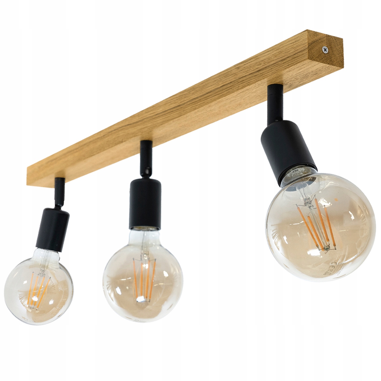 Nástenná lampa na stenu Strop 60 cm 3 x E27 Dubová Retro Pohyblivá Nástenná