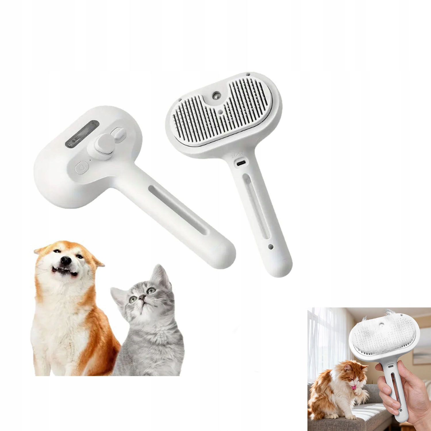 Péče o kočičí srst s elektrickým parním kartáčem Achieve Washed LikeSoftness