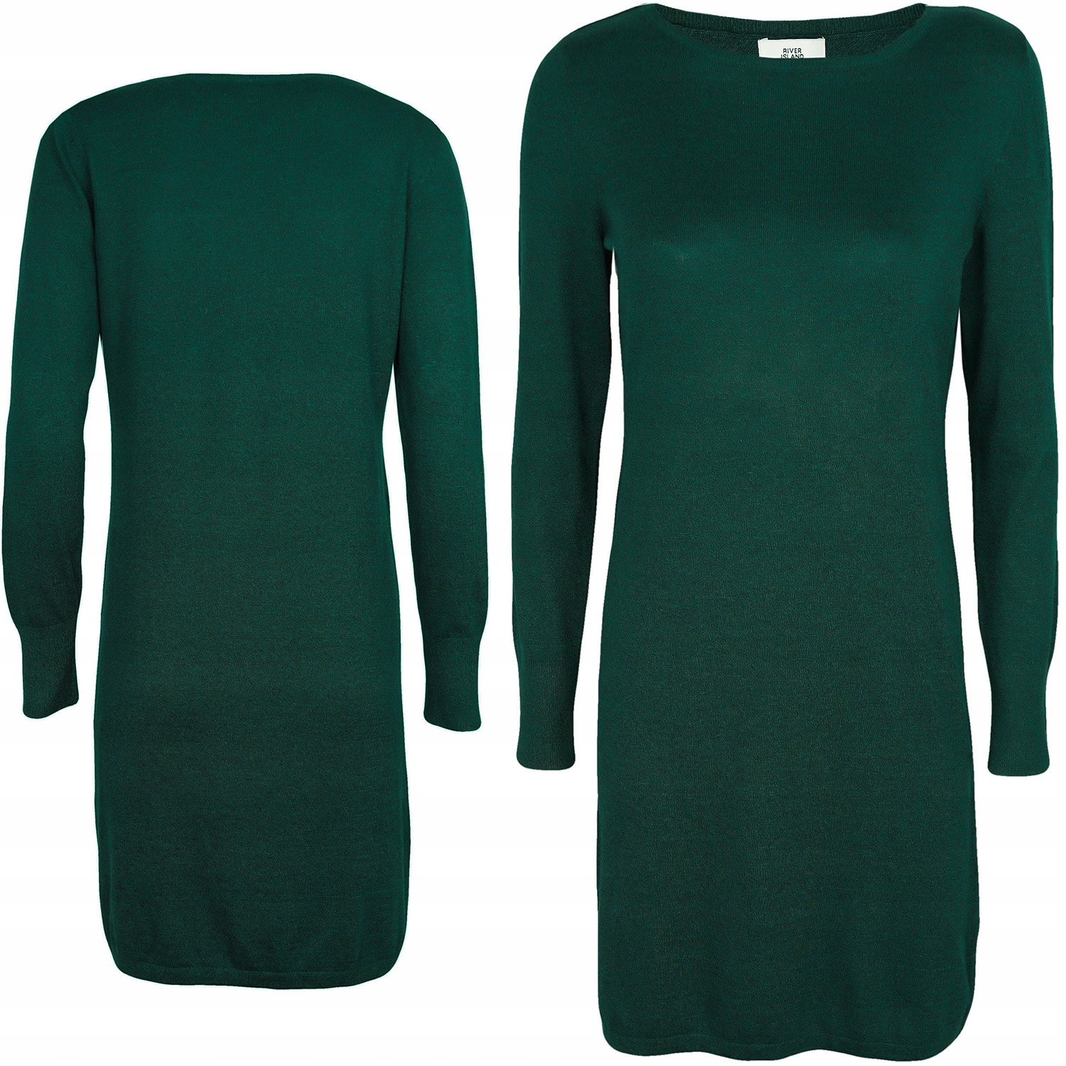 

River Island Sweterkowa Sukienka Midi Zielona 42