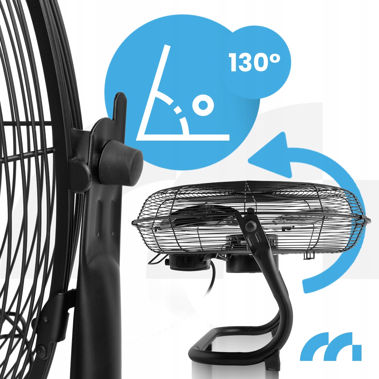 VENTILÁTOR CIRKULAČNÍ KOVOVÝ PODLAHOVÝ VENTILÁTOR VÝKONNÝ VELKÝ TICHÝ 45CM 80W Podlahový ventilátor