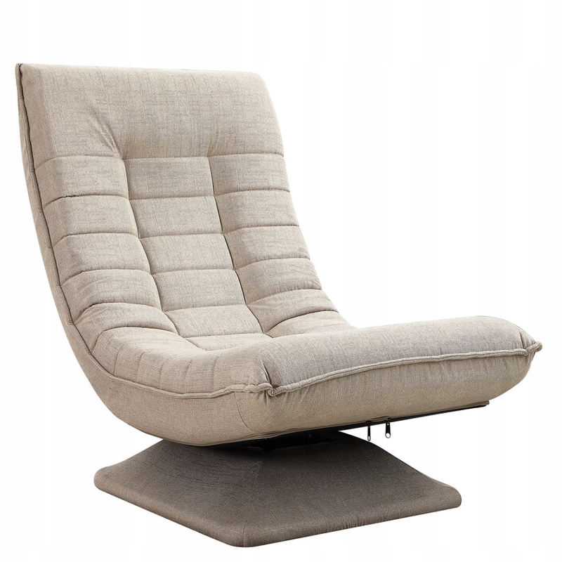 КРЕСЛО ДЛЯ ОТДЫХА С ОТКИДНОЙ СПИНКОЙ КРЕМОВОЕ