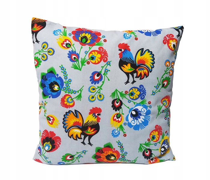 POSZEWKA bawełna 30x30 KOGUTY SZARE