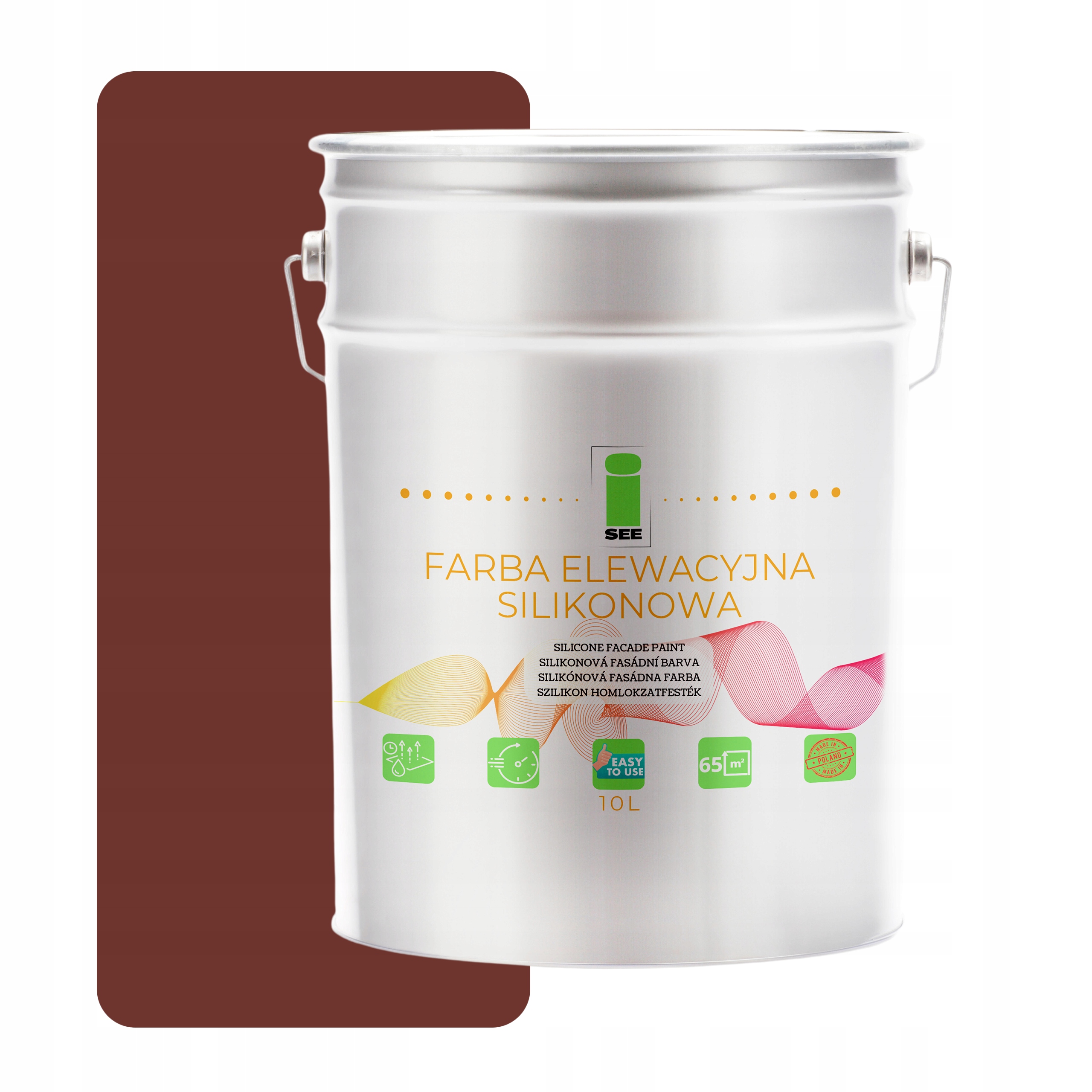 Fasádna Silikónová Fasádna Farba Červenohnedá 3009 10 L Proti Riasam