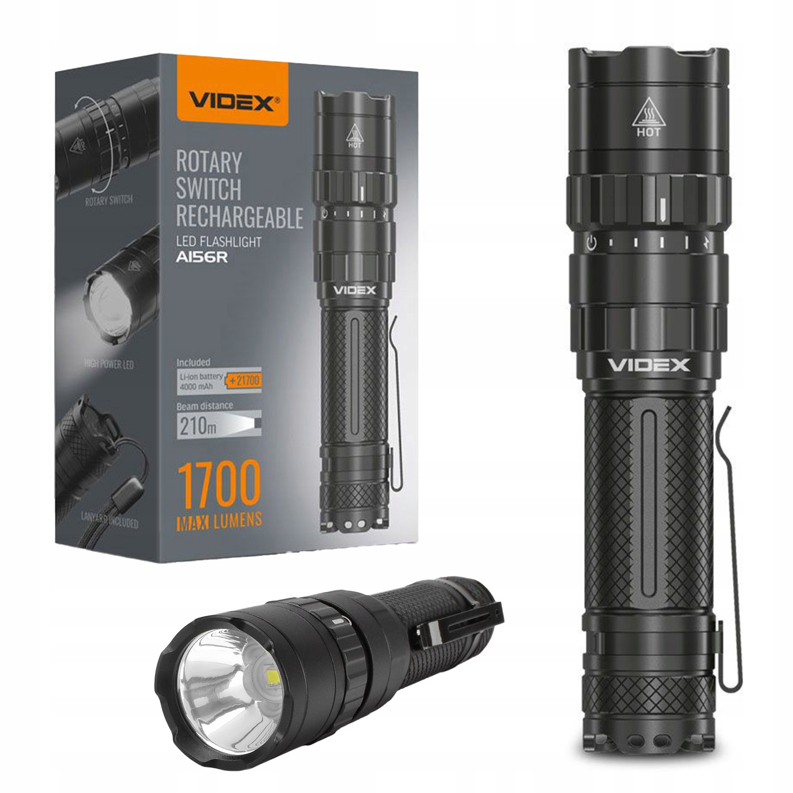 Ruční Dobíjecí Led Svítilna 20W 1700lm 5 Režimů Usb-c Voděodolná IP68