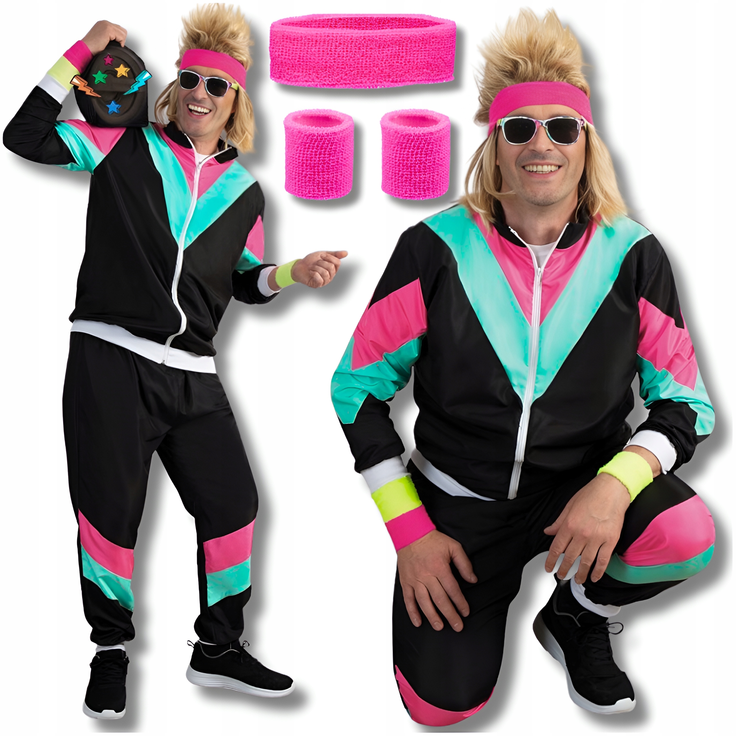 Strój Dres Lata 70 80 90 Retro Disco Dance Dresy Dresiarz Przebranie L
