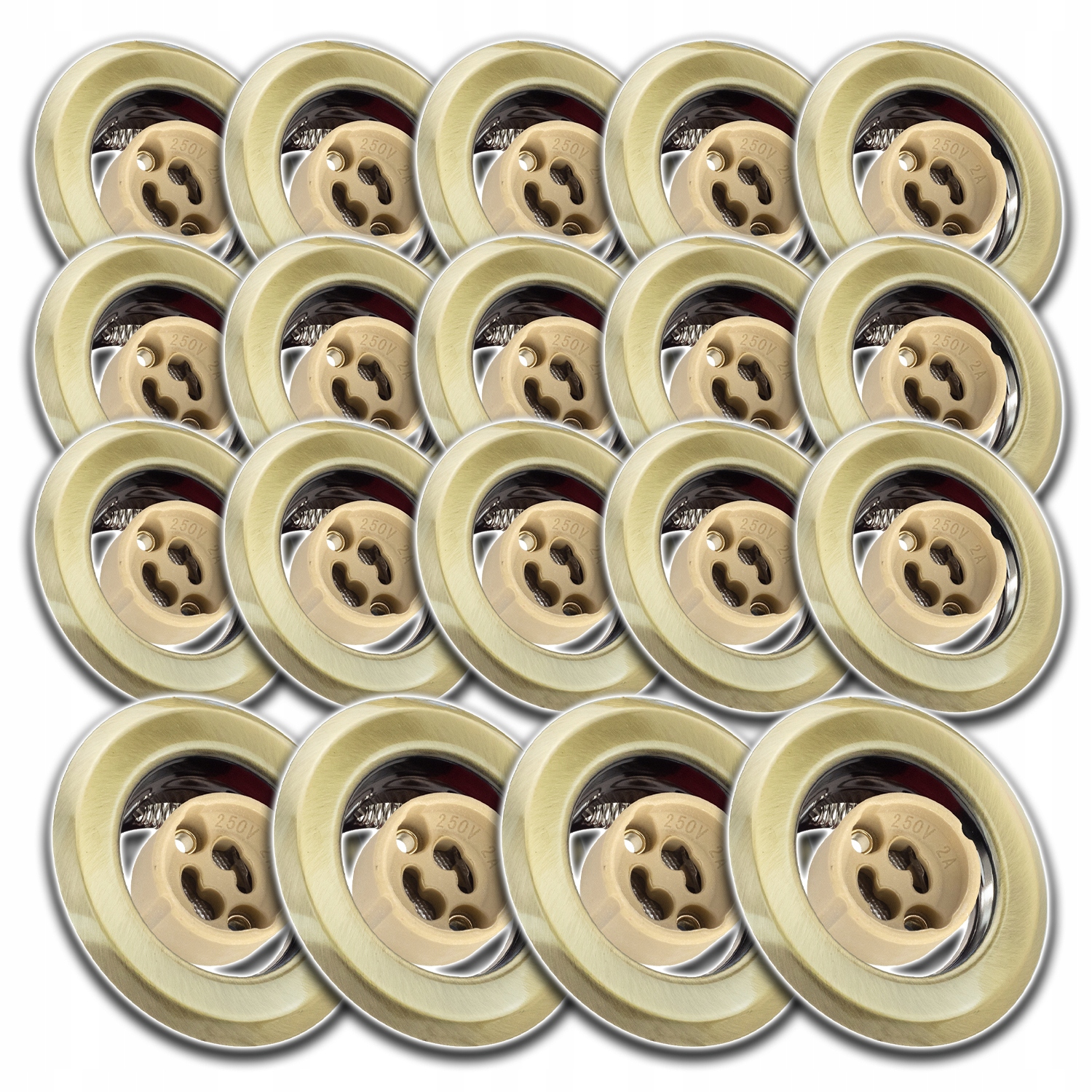 19xALUMINIOVÁ Podomítková Stropní Objímka Mosaz Spojka Zásuvka GU10