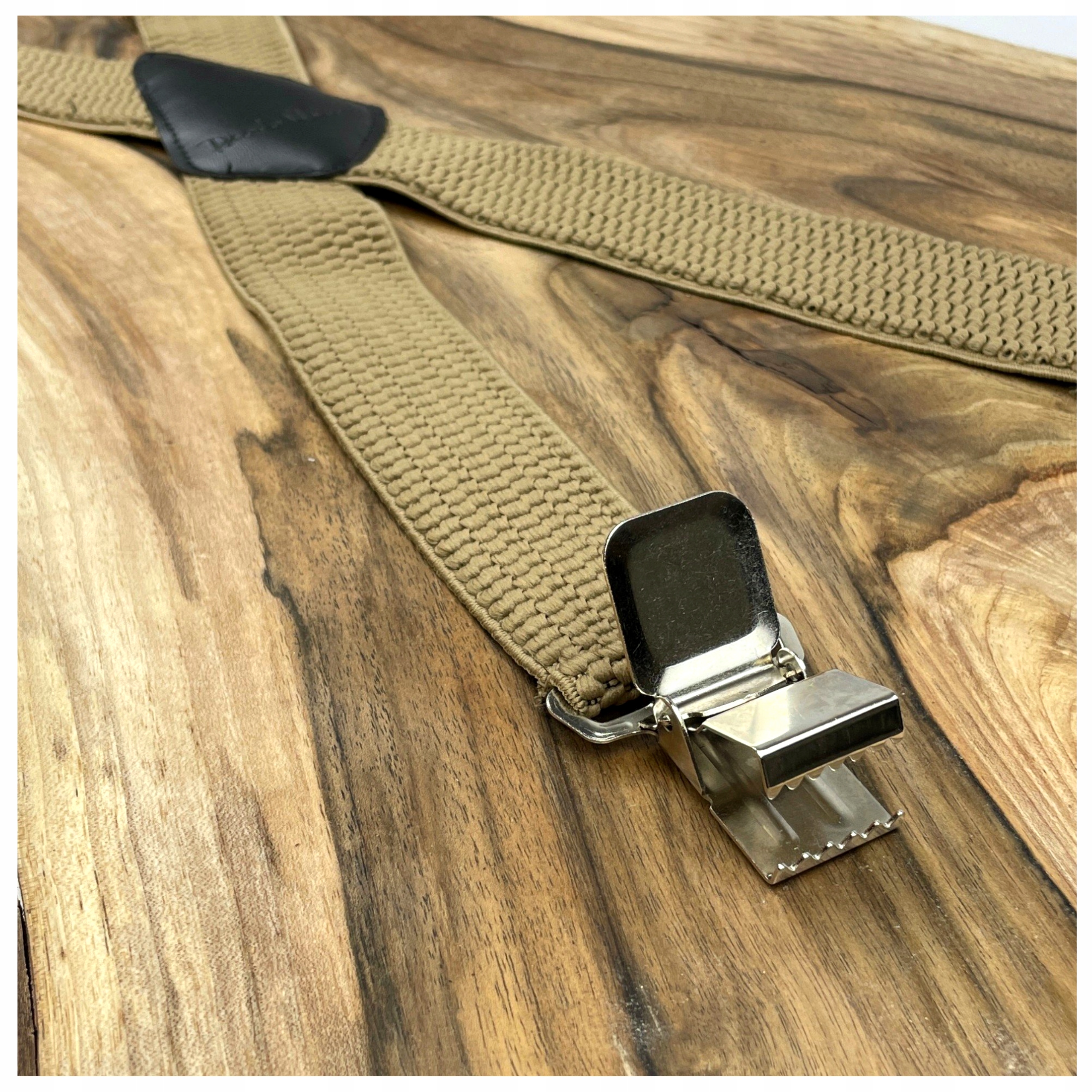 Szelki do spodni podwójne X Mocne beżowe 4 cm Model Classic, premium