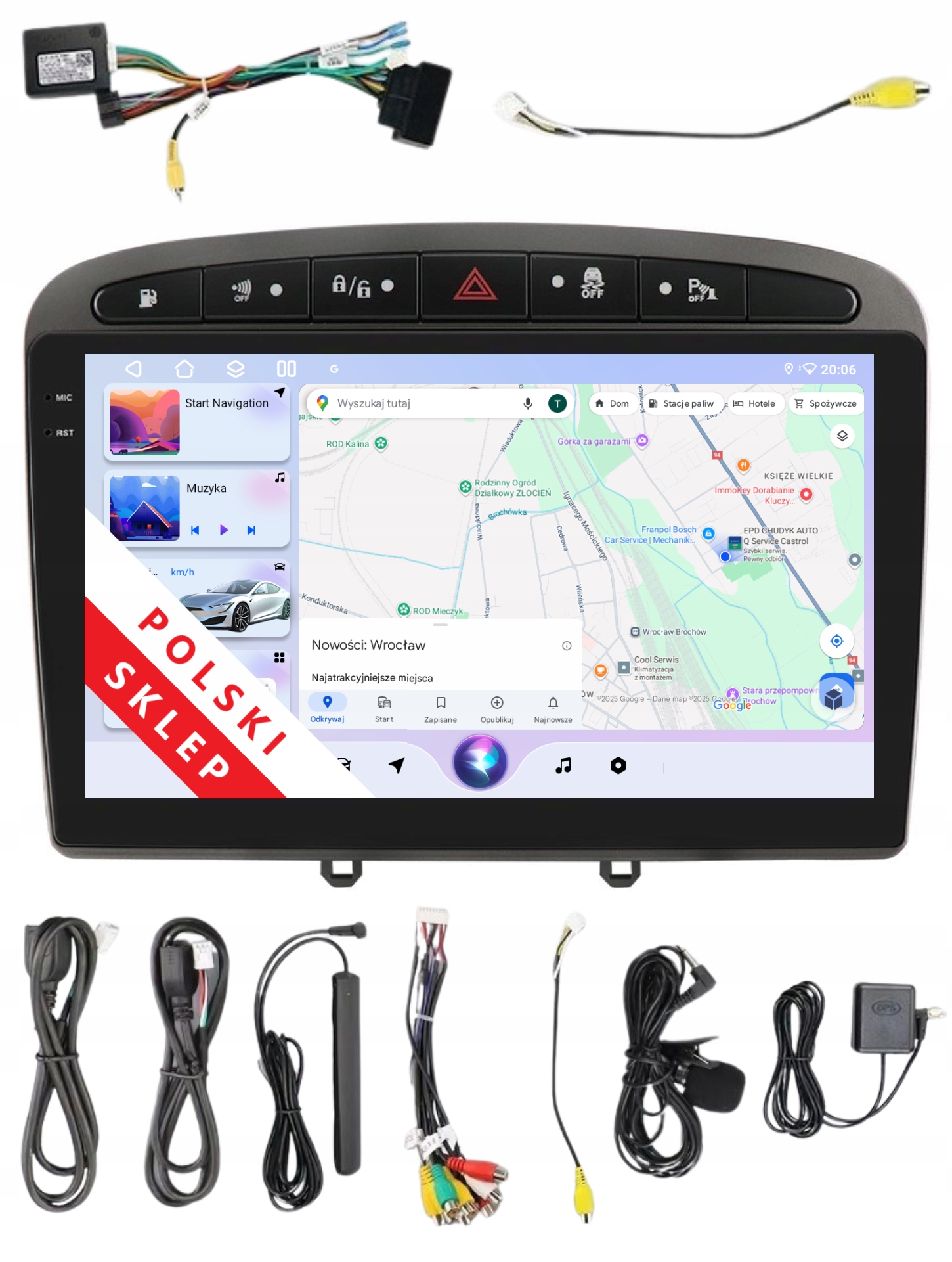 Rádio Navigace Android Peugeot 308 308SW 308CC Carplay Dsp 4/64 Gb Lte