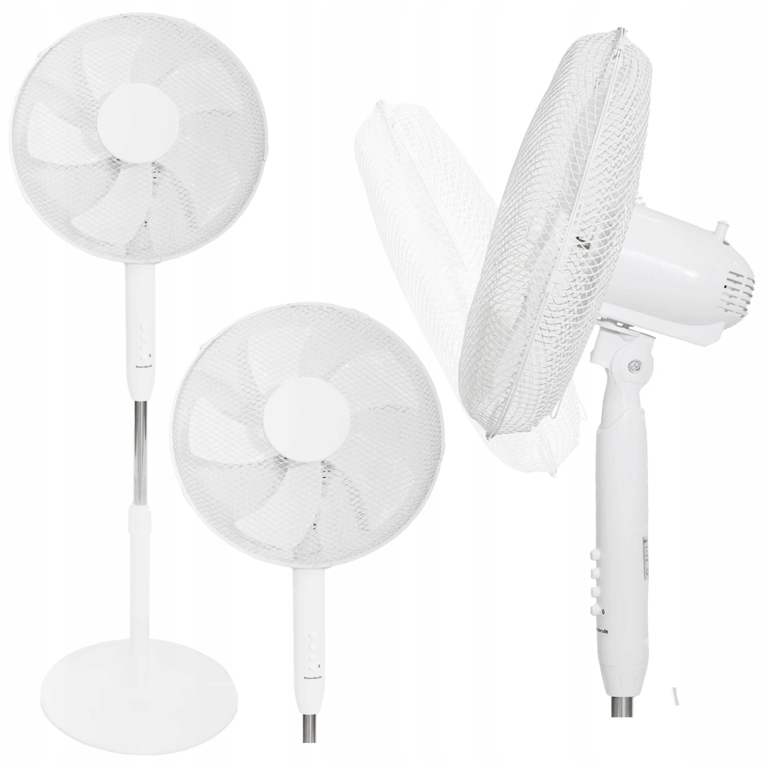 Podlahový Ventilátor Stojanový Ventilátor 45W 3 Režimy Provozu 5 Lopatek Bílý