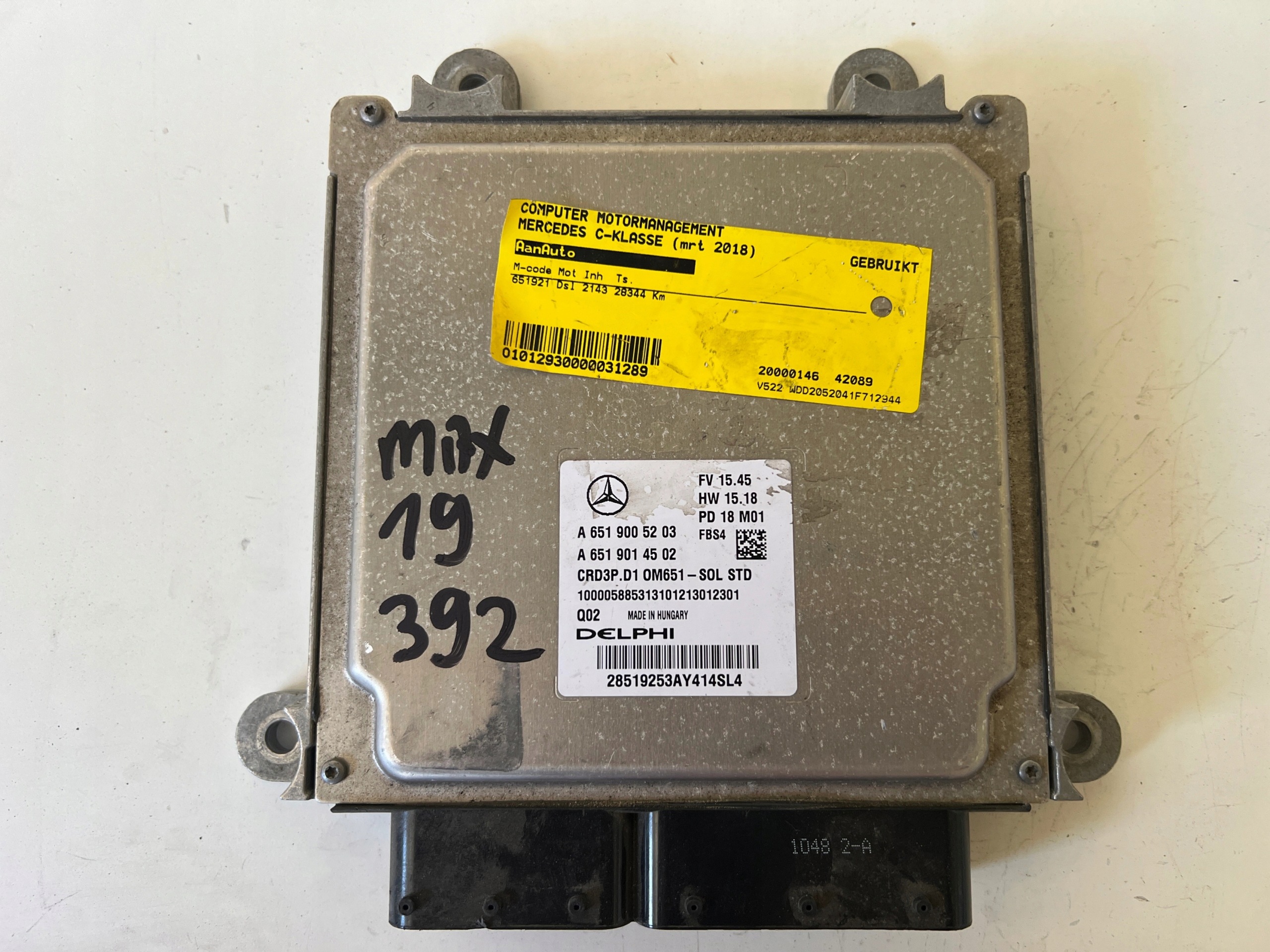 MERCEDES C W205 A6519005203 A6519014502 661921 2.2 CDI Computer ECU