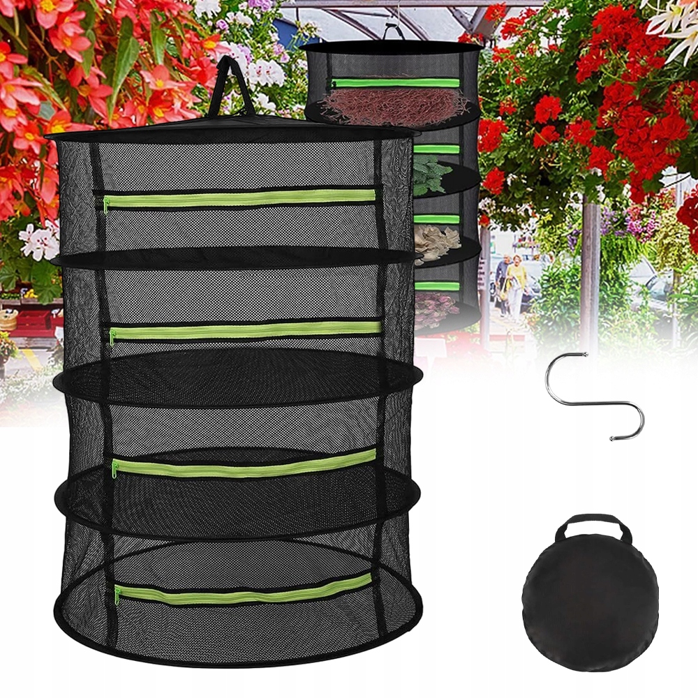 SIATKA DO SUSZENIA, 4-WARSTWOWA SUSZARKA DO ZIÓŁ ROŚLIN MIĘSA Z HACZYKAMI