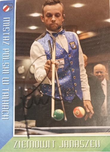Oryginalny autograf bilardzisty Ziemowita Janaszka Autor Szczepanik Tomasz (Pectus)