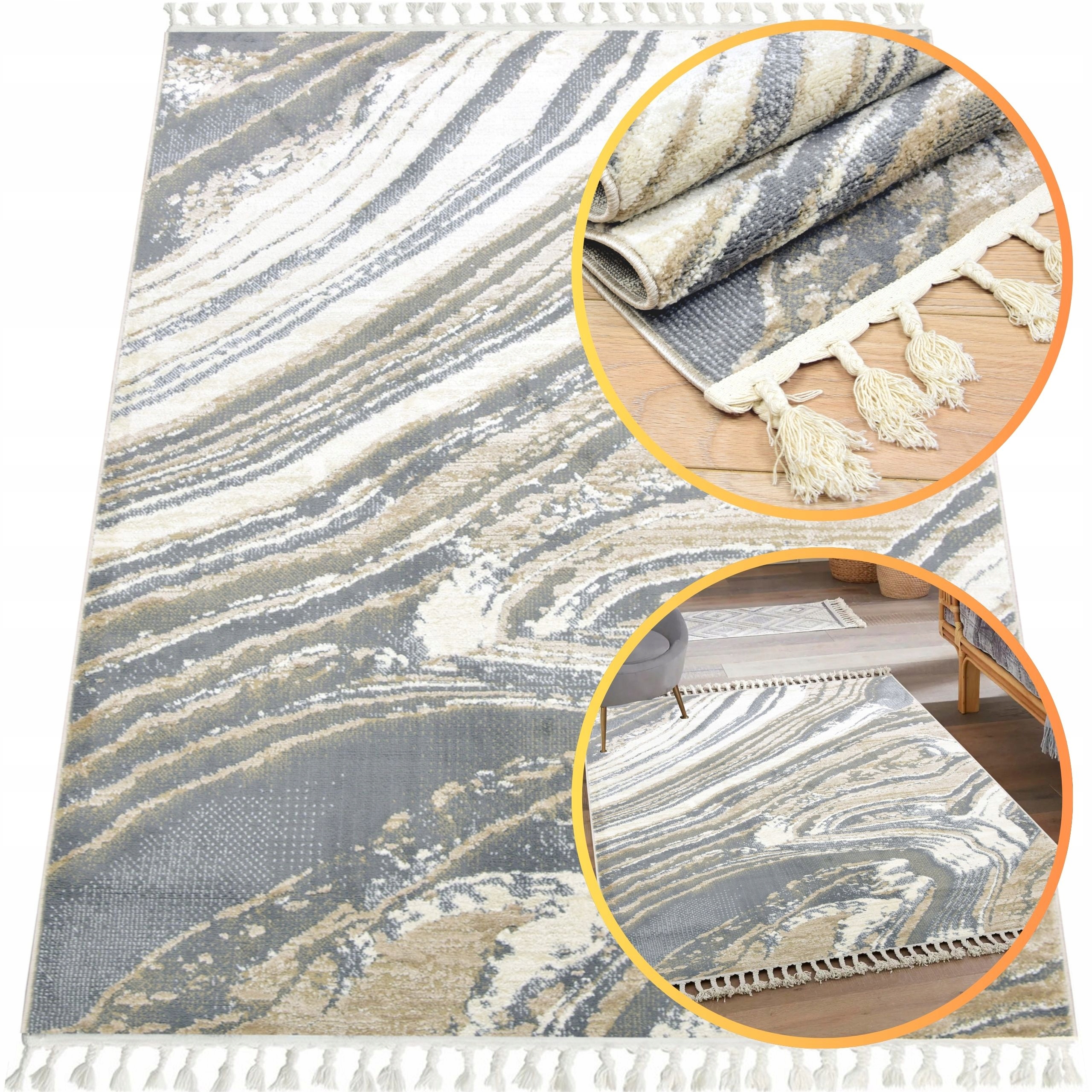 Koberec 140x200 Ankona Béžový Koberec Do Obývacího Pokoje Koberec Do Ložnice Shaggy